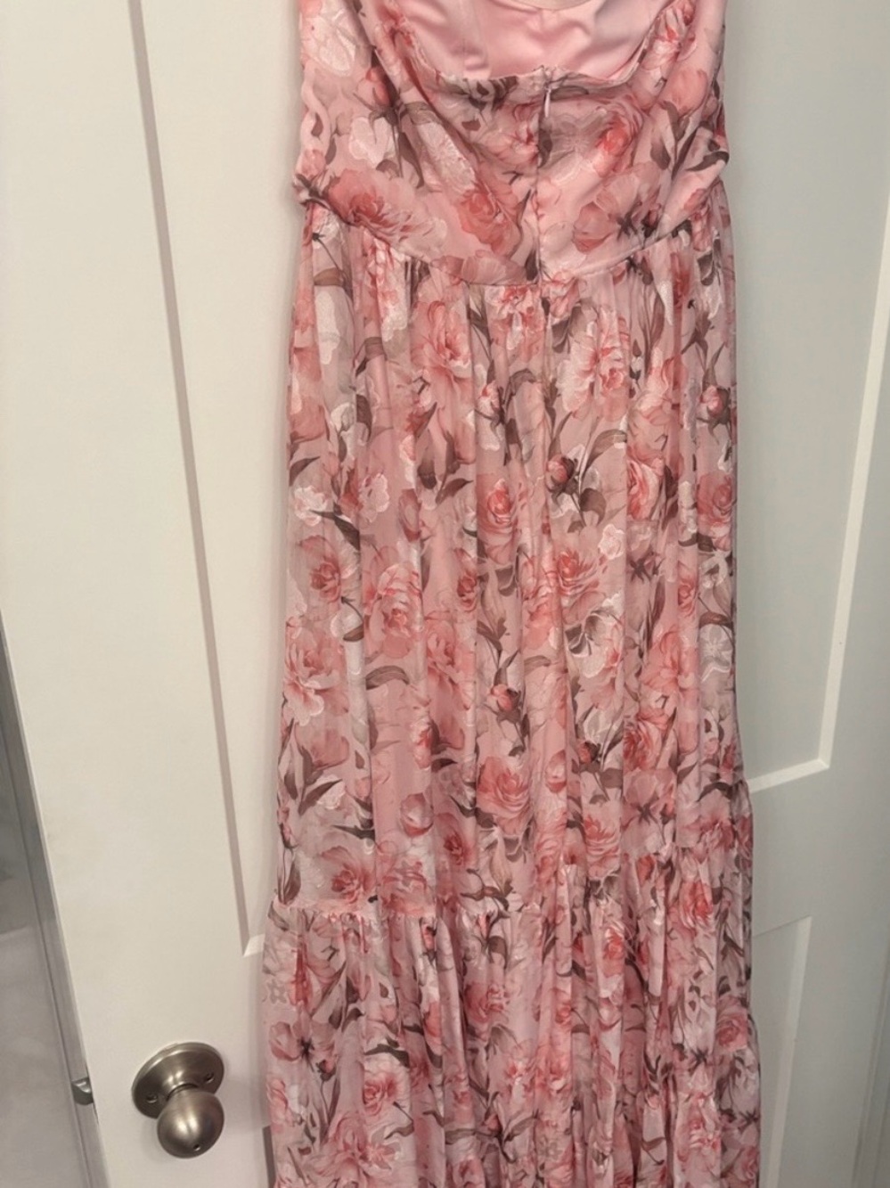 Special moment pink floral strapless maxi - Picture 3 of 5